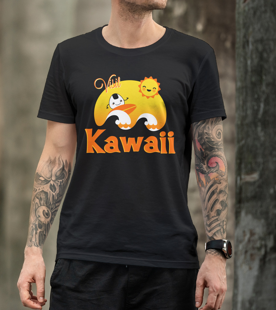 Visit Kawaii Surfing Sunshine And Waves T-Shirt