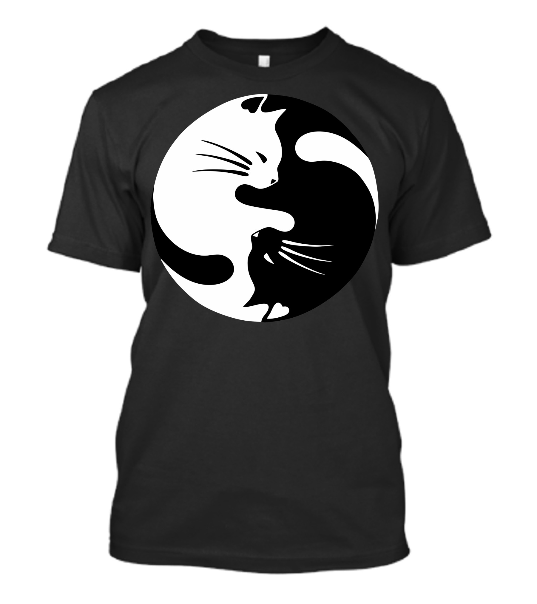 Yin Yang Cat Black And White Harmony T-Shirt