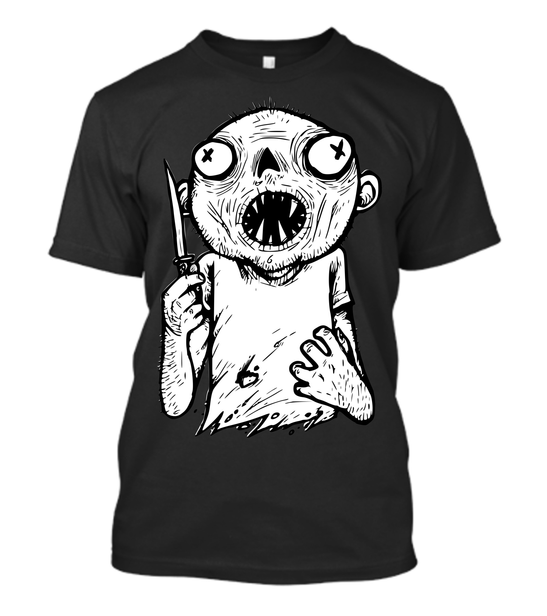 Zombie Knife Creature Holding Dagger T-Shirt