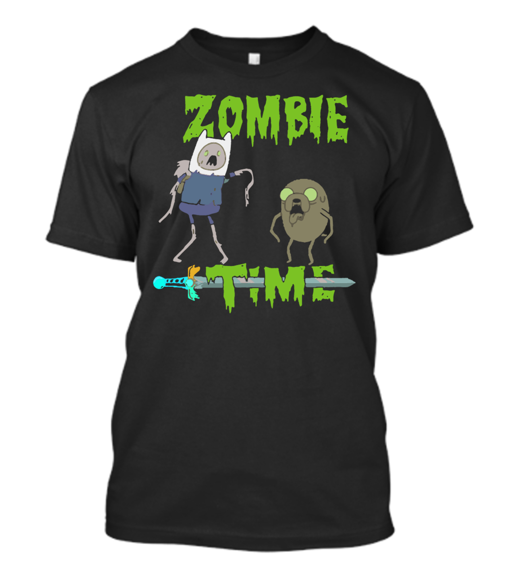 Zombie Adventure Time Parody With Sword T-Shirt