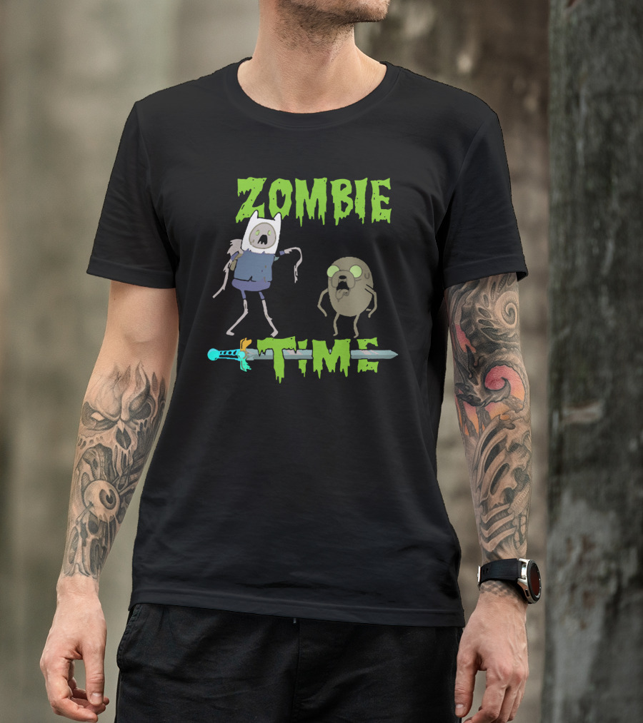 Zombie Adventure Time Parody With Sword T-Shirt