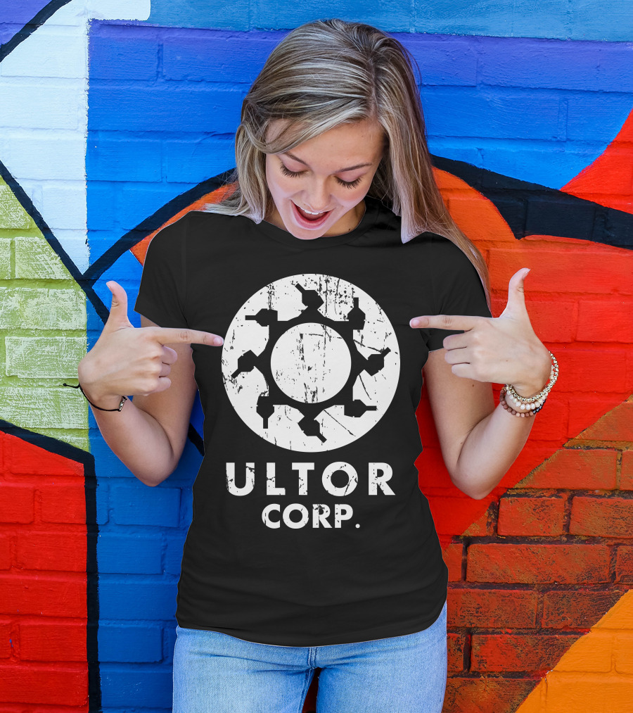 Ultor Corp Logo With Grunge Style Gear T-Shirt