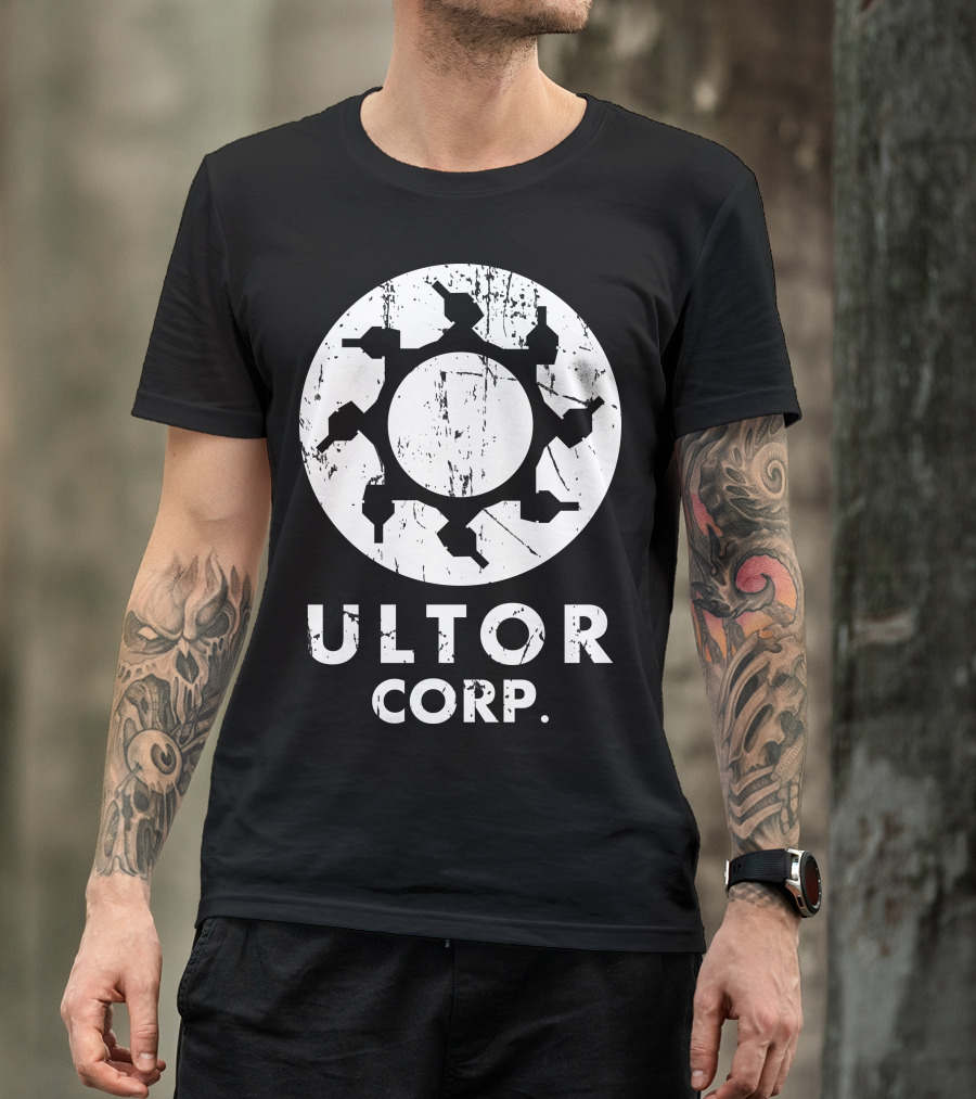 Ultor Corp Logo With Grunge Style Gear T-Shirt