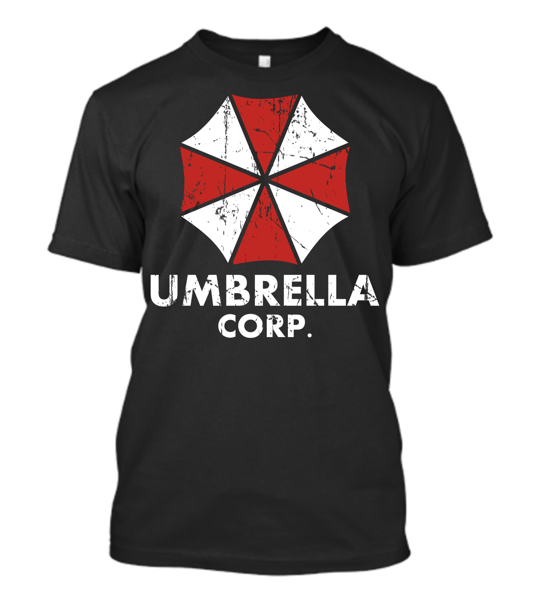 Umbrella Corp Distressed Logo Red And White T-Shirt