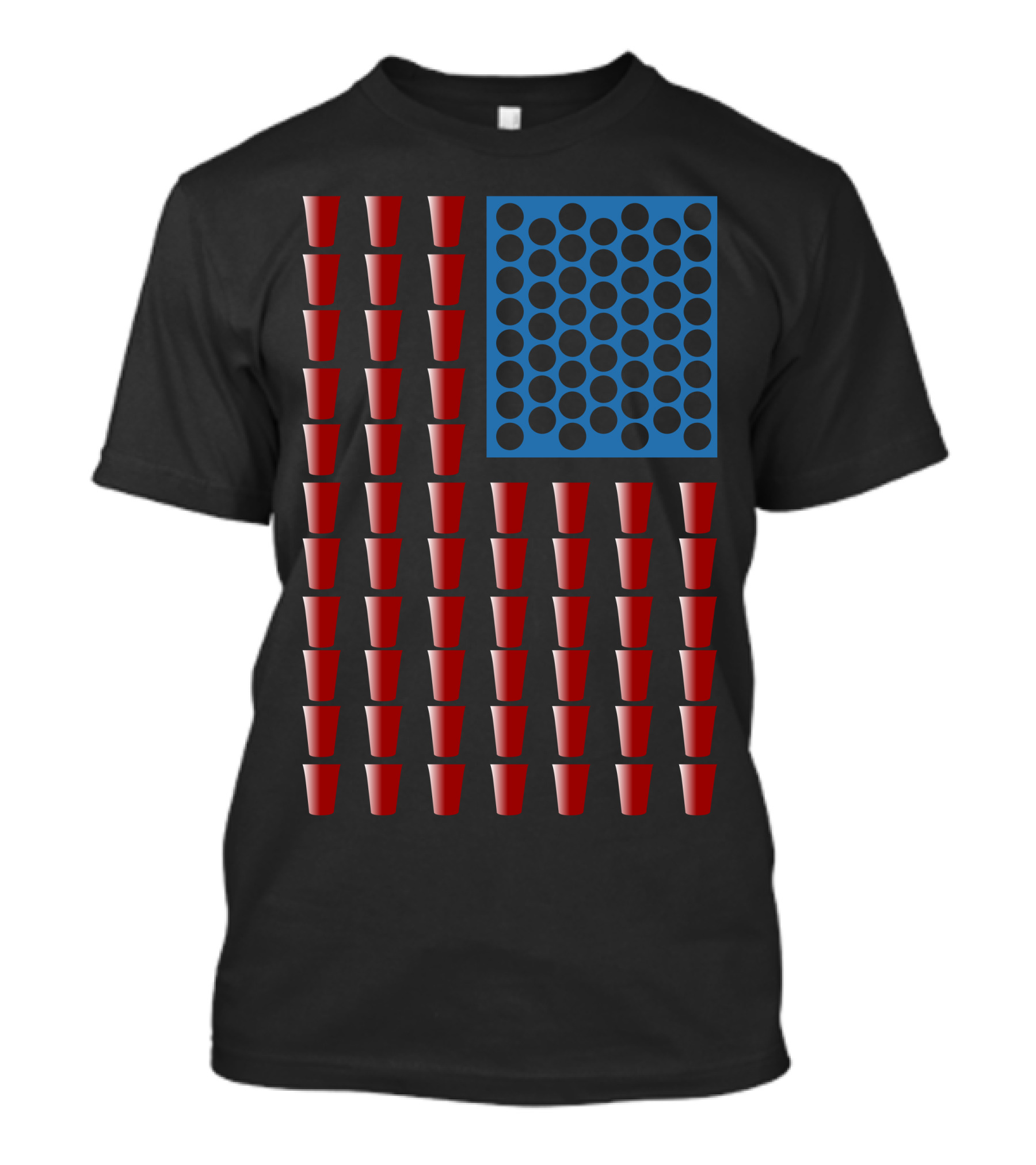 USA Beer Pong Champ Cup Flag T-Shirt