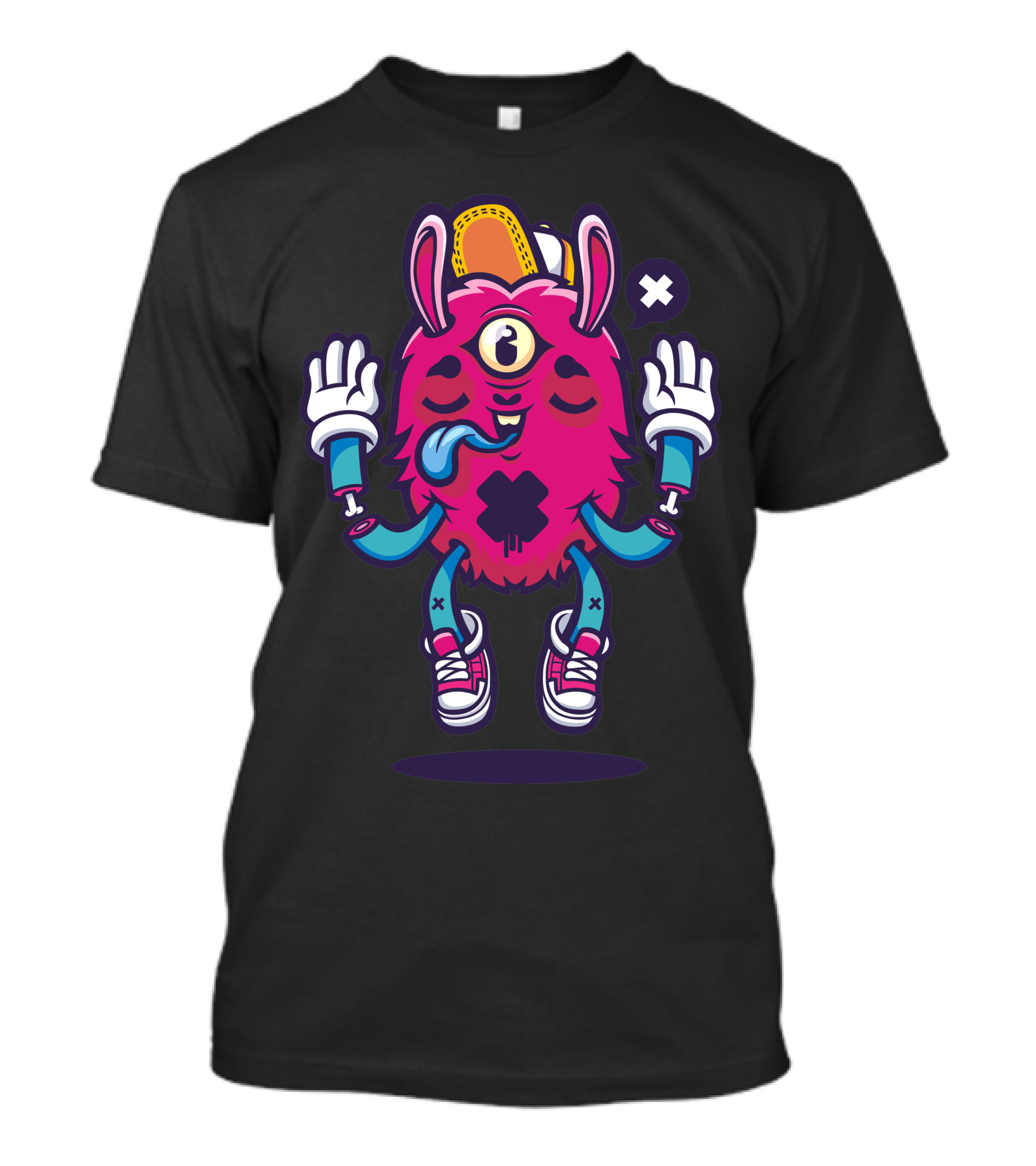 All Seeing Bunny Cyclops With Hat And Sneakers T-Shirt