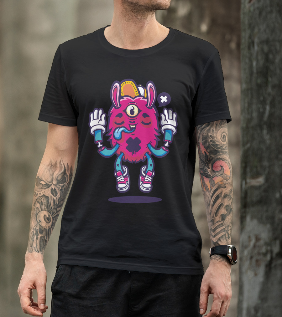 All Seeing Bunny Cyclops With Hat And Sneakers T-Shirt