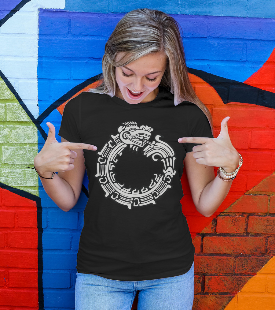 Aztec Tribal Quetzalcoatl Ouroboros T-Shirt
