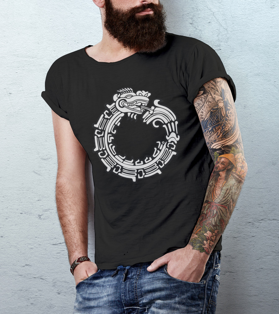 Aztec Tribal Quetzalcoatl Ouroboros T-Shirt