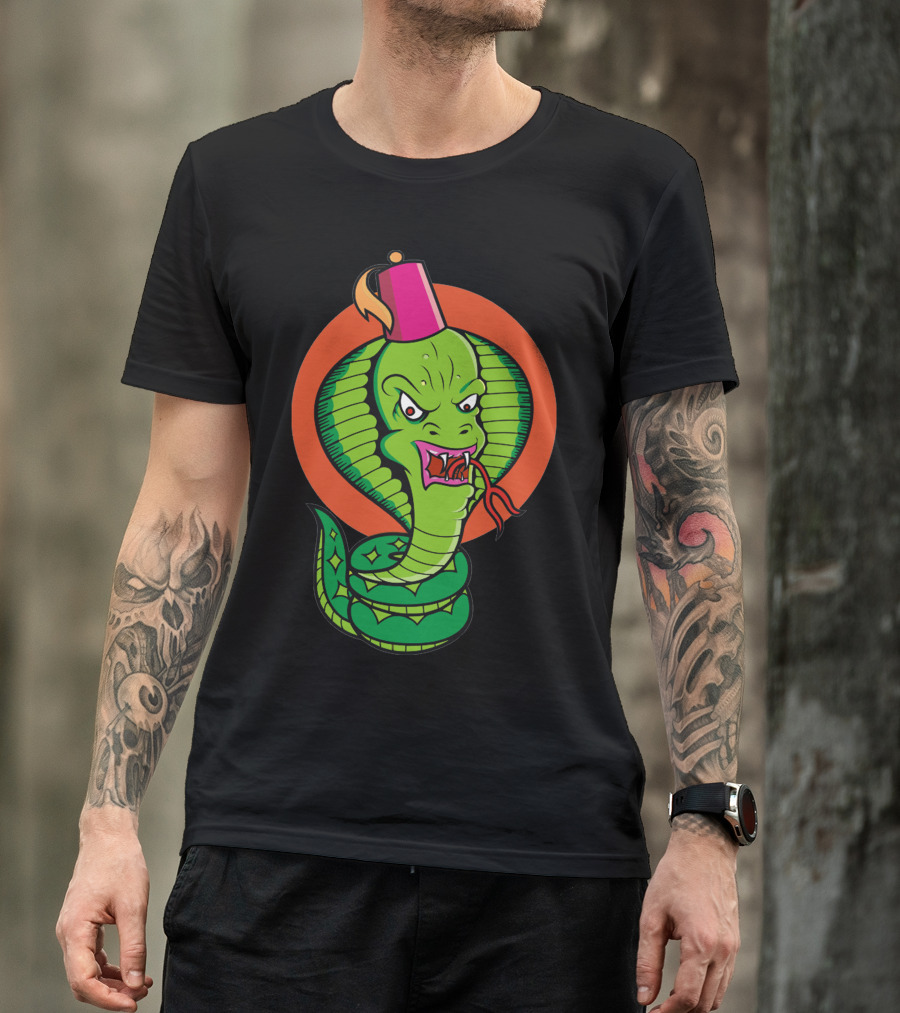 Baby Cobra Fez Hat Green Snake T-Shirt