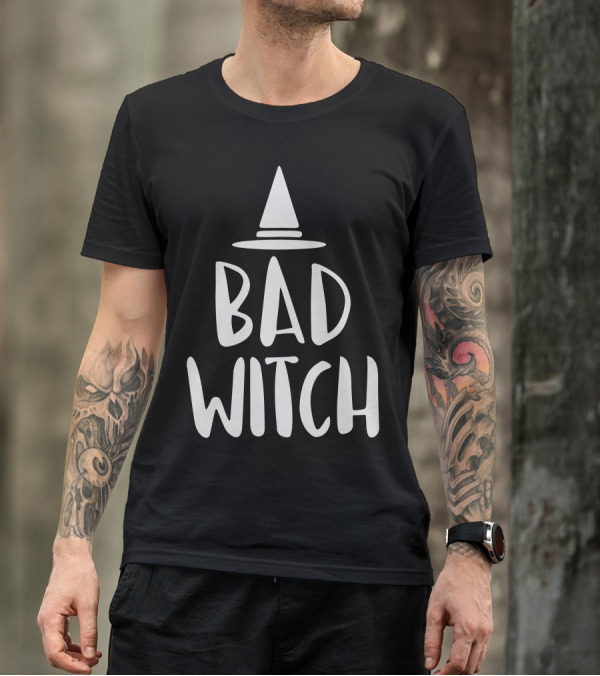 Bad Witch Pointed Hat Halloween T-Shirt