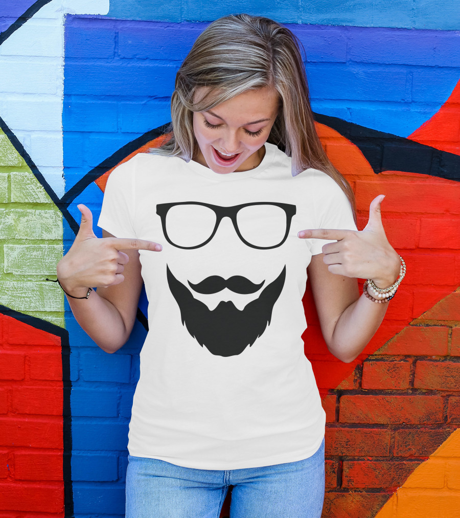 Beard Glasses Silhouette Classic T-Shirt