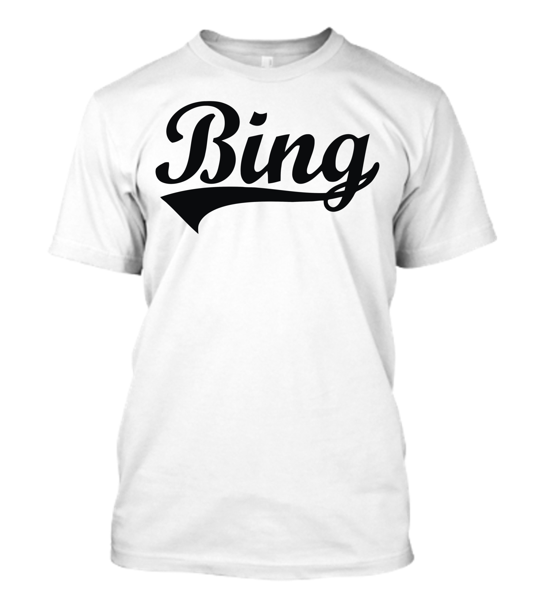 Bing Script Text With Retro Tail T-Shirt