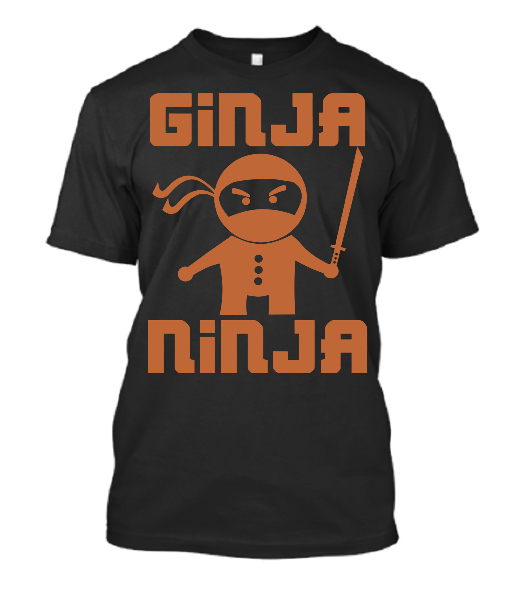 Ginja Ninja Sword-Wielding Cartoon Warrior T-Shirt