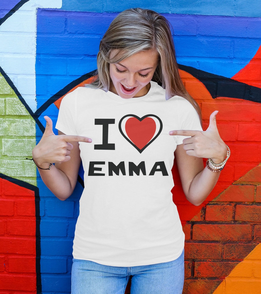 I Heart Emma Bold Red Love T-Shirt