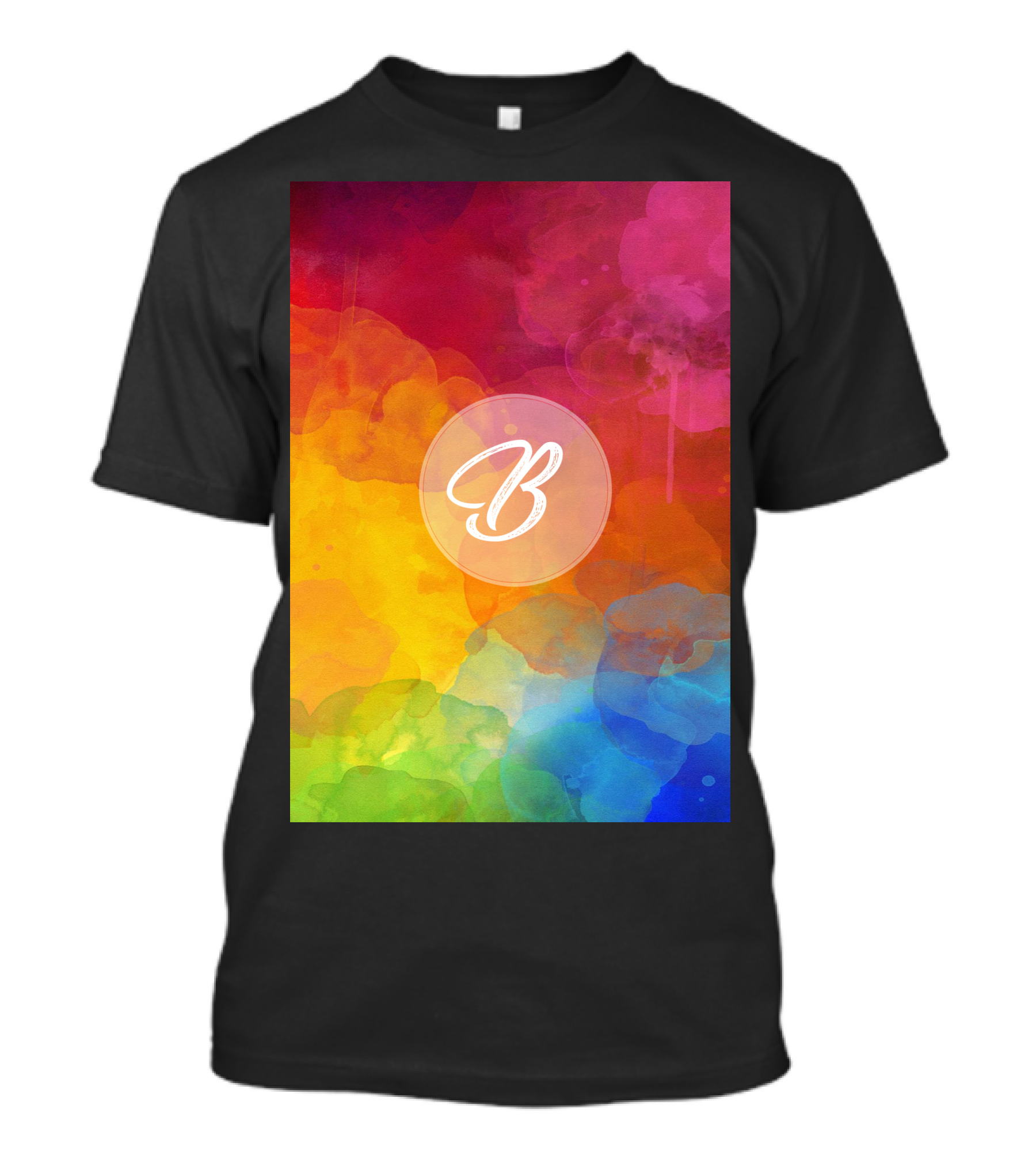 B Colorful Watercolor Background T-Shirt