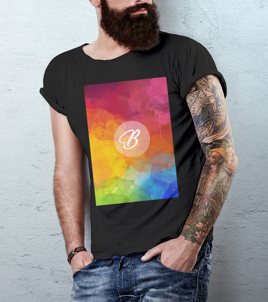 B Colorful Watercolor Background T-Shirt