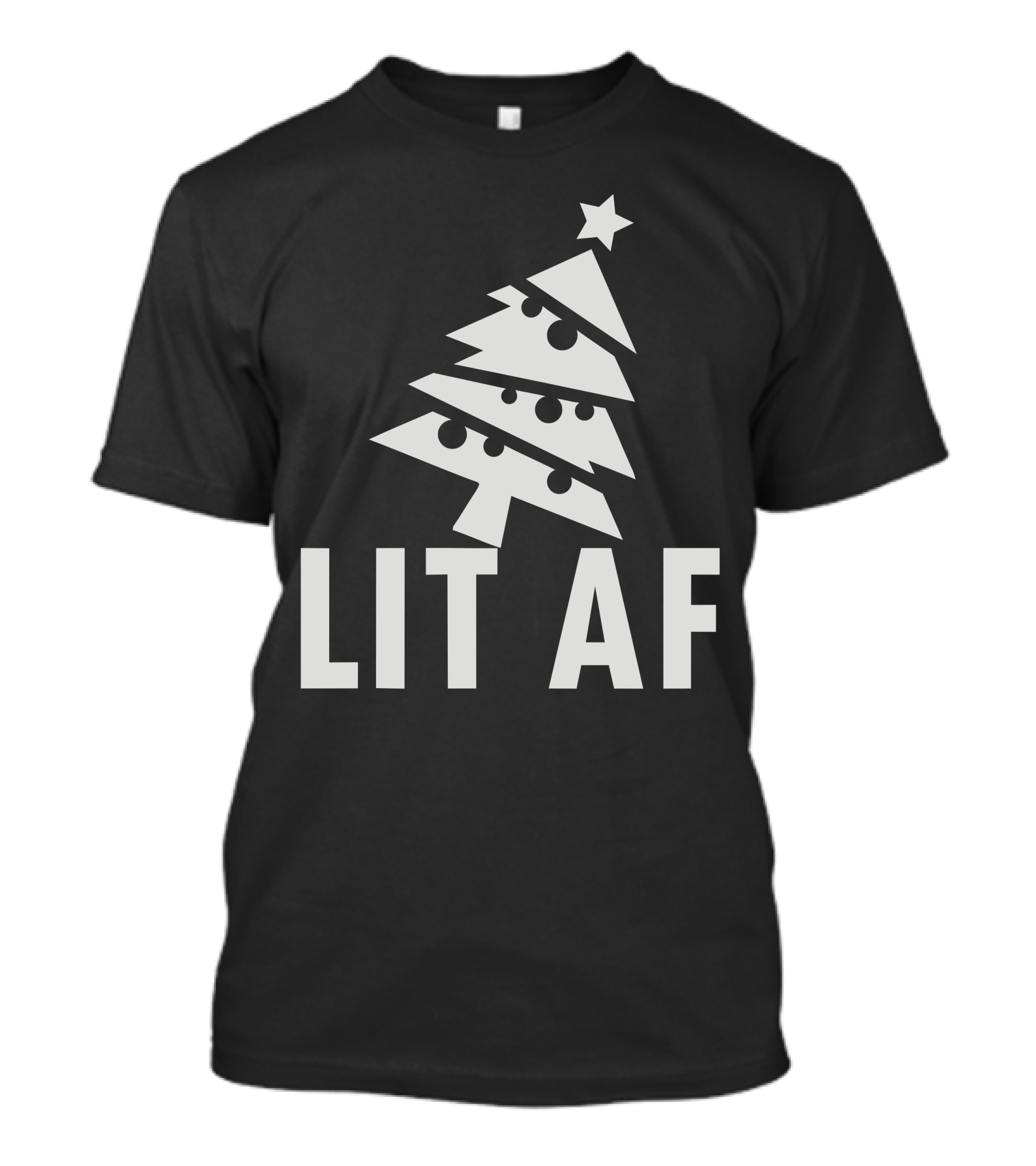 Lit AF Christmas Tree Star T-Shirt