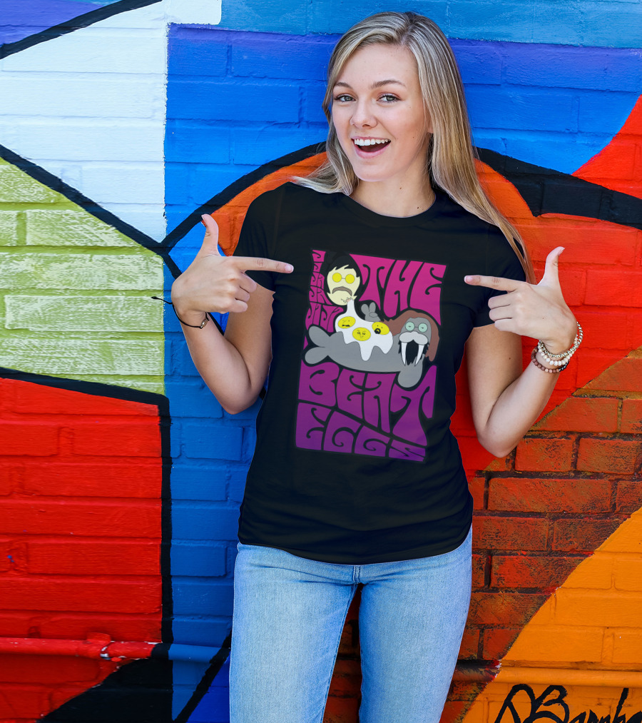 The Beateggs Purple Whimsical Cartoon Fusion T-Shirt