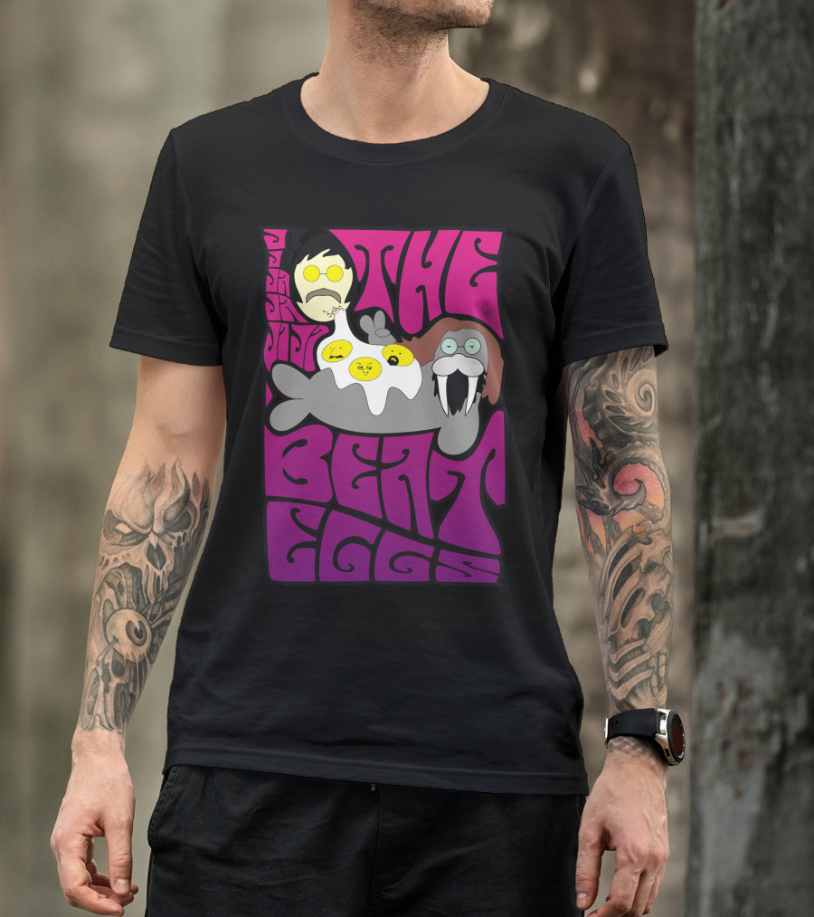 The Beateggs Purple Whimsical Cartoon Fusion T-Shirt