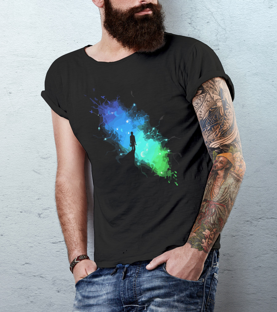 The Birthplace Of Inspiration Silhouette In Cosmic Color Burst T-Shirt