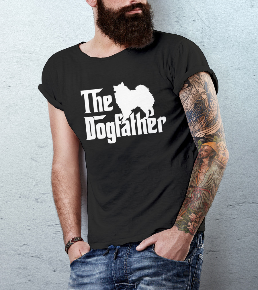 The Dogfather White American Eskimo Dog Silhouette Iconic T-Shirt