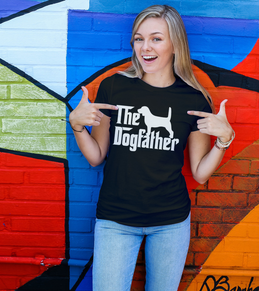 The Dogfather Beagle White Design With Beagle T-Shirt