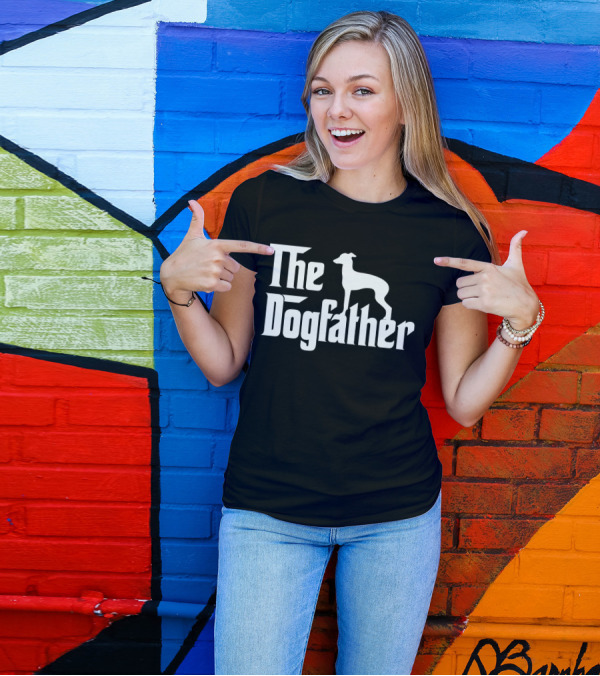 The Dogfather Italian Greyhound White Iconic T-Shirt