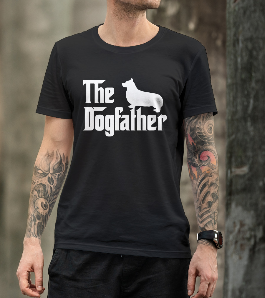 The Dogfather Pembroke Welsh Corgi Silhouette White T-Shirt