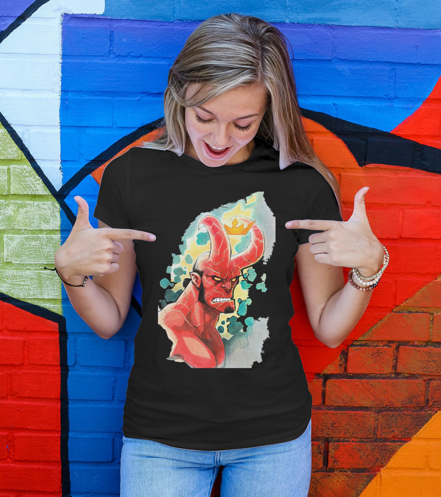 Anger Hellboy Crowned Fiery Rage T-Shirt