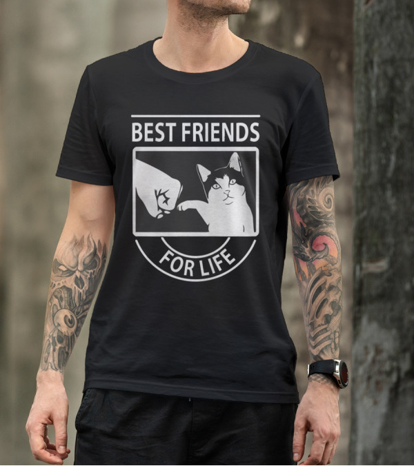 Best Friends For Life Cat Pet Lover Fist Bump T-Shirt