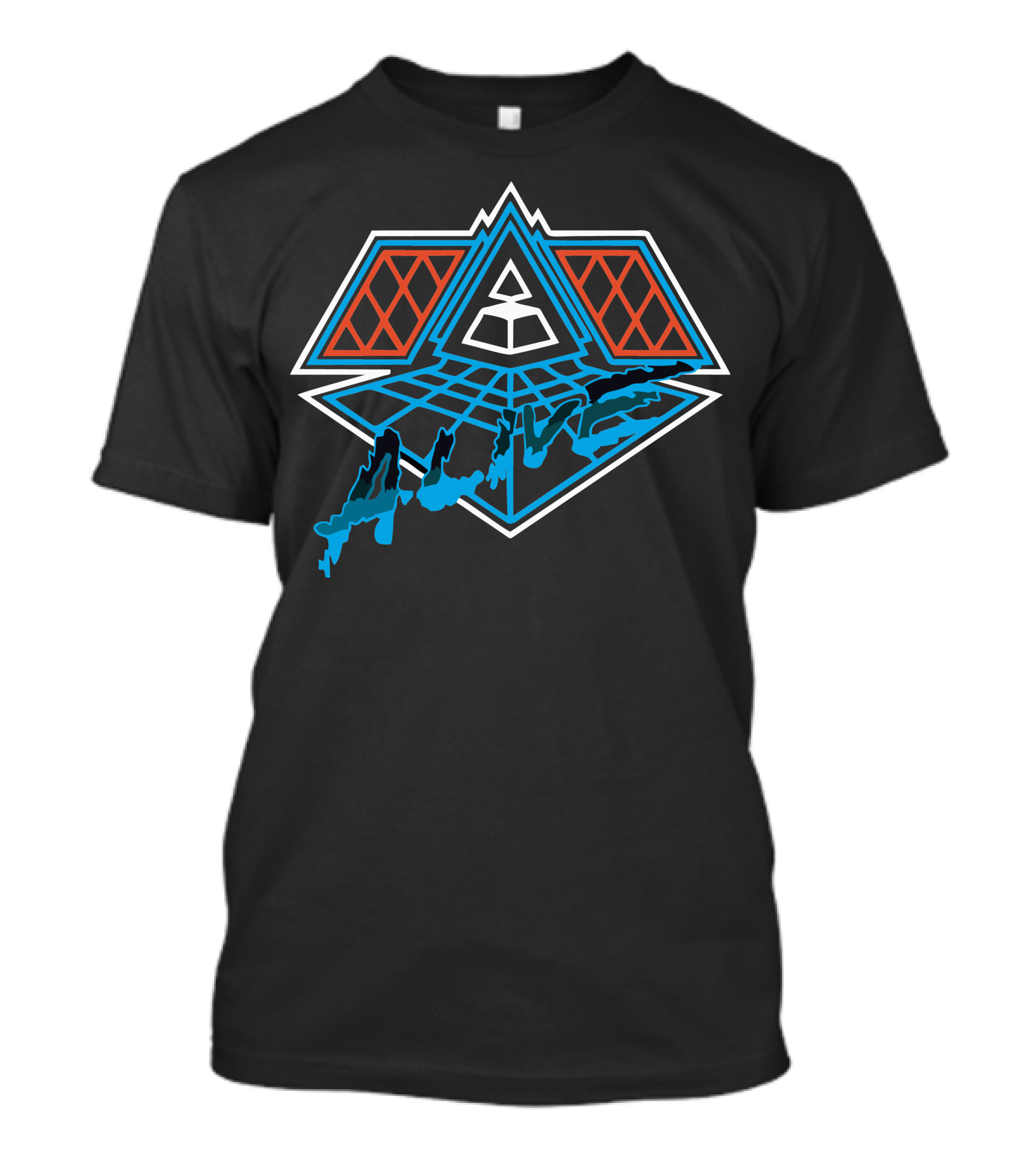 Daft Punk Alive Geometric Pyramid Grid T-Shirt