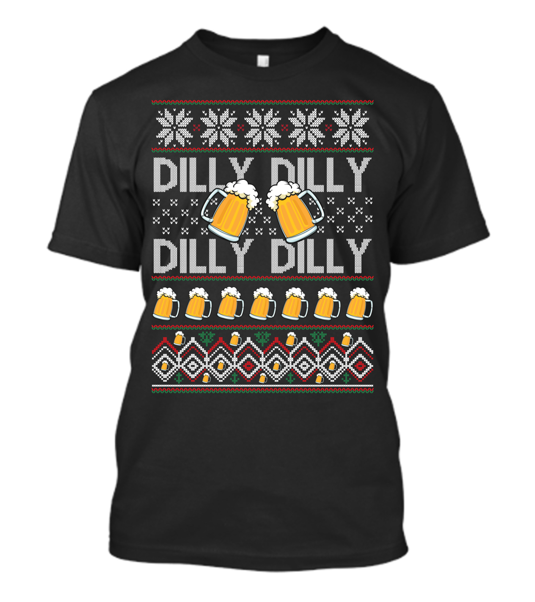 Dilly Dilly Beer Mugs Ugly Christmas T-Shirt