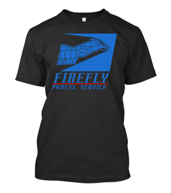 Firefly Parcel Service Spaceship Delivery Icon In Blue And Black T-Shirt
