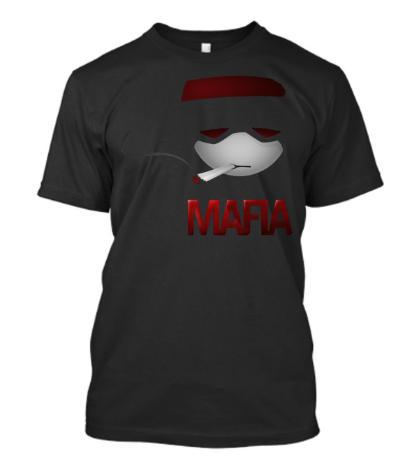 Mafia Mask Smoking Humor T-Shirt