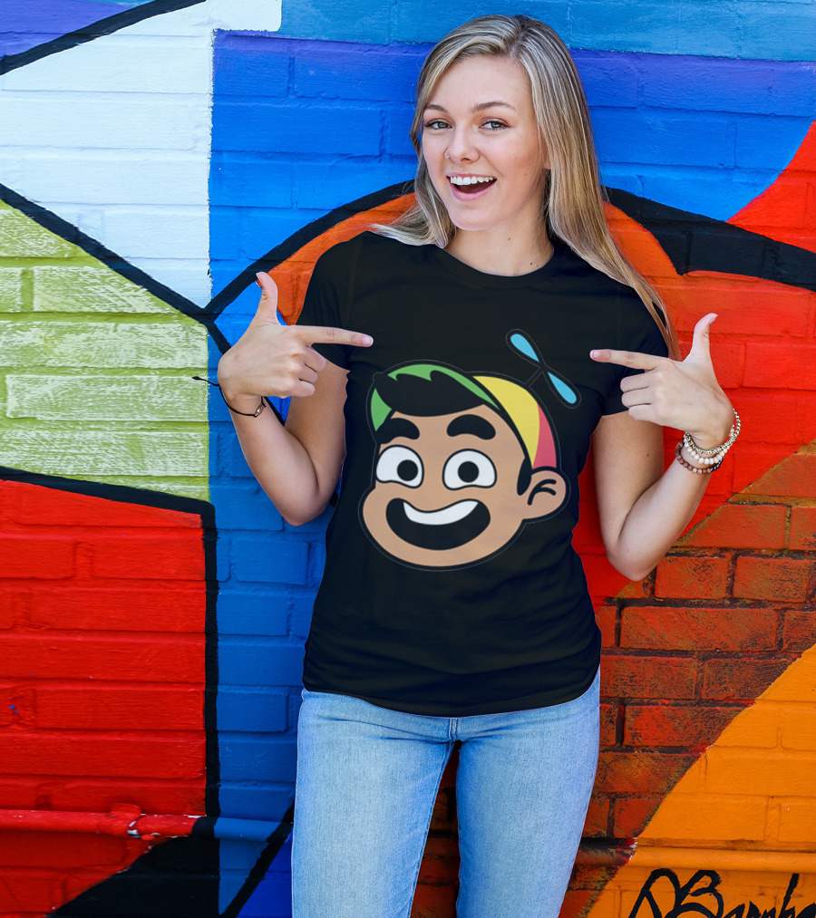 Gamer Guava Cartoon Propeller Hat Face T-Shirt