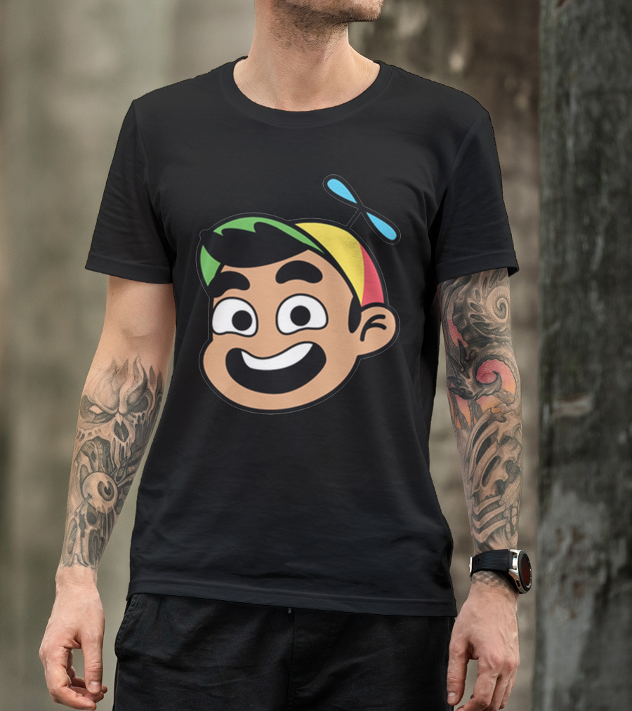 Gamer Guava Cartoon Propeller Hat Face T-Shirt