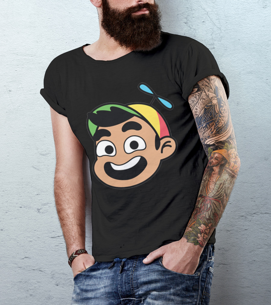Gamer Guava Cartoon Propeller Hat Face T-Shirt