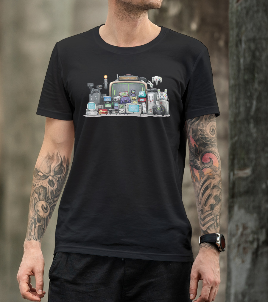 Gamer Videogames Consoles And Controllers Retro Collection T-Shirt