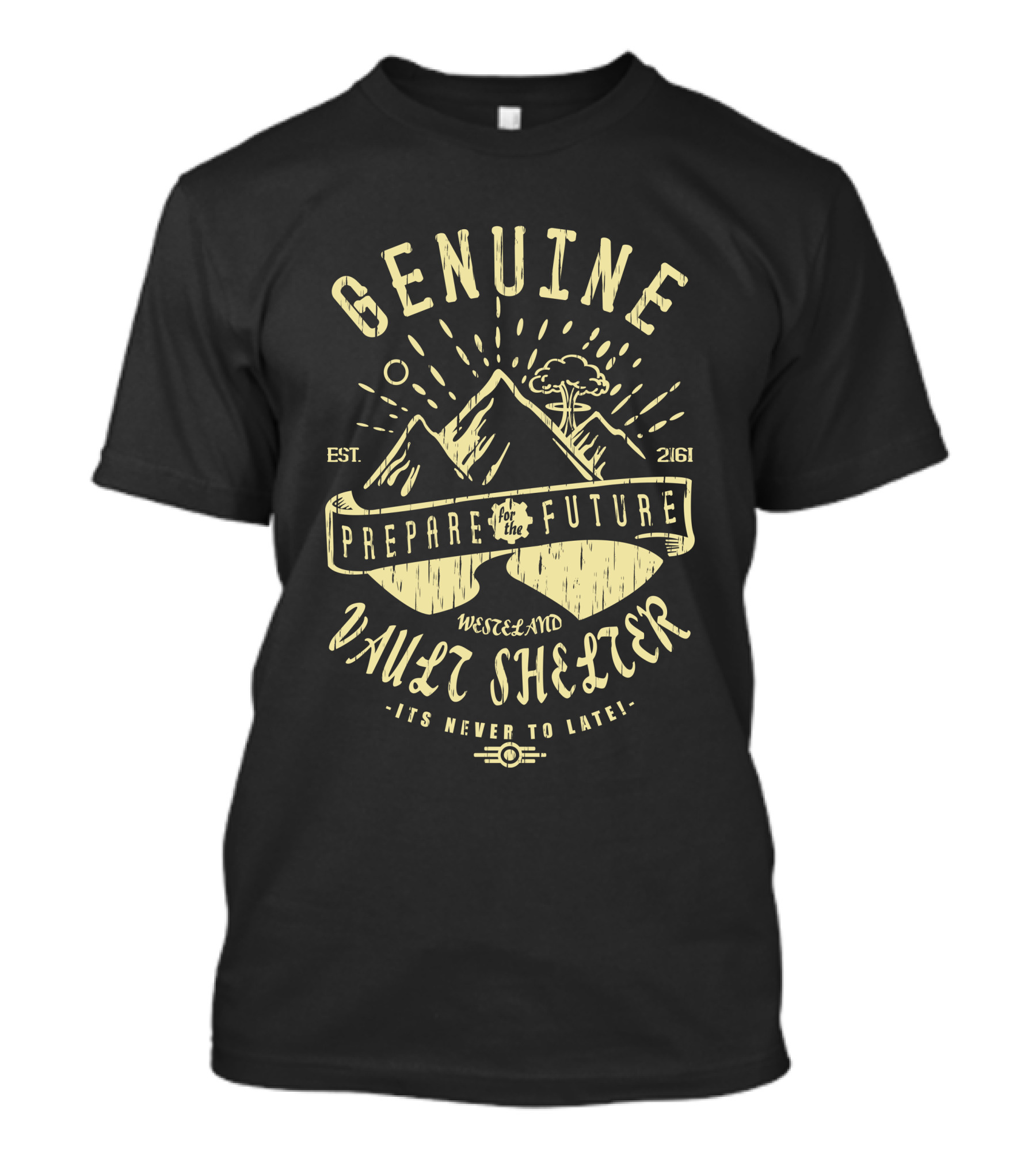 Genuine Vault Shelter Wasteland Prepare For The Future Est 2161 T-Shirt