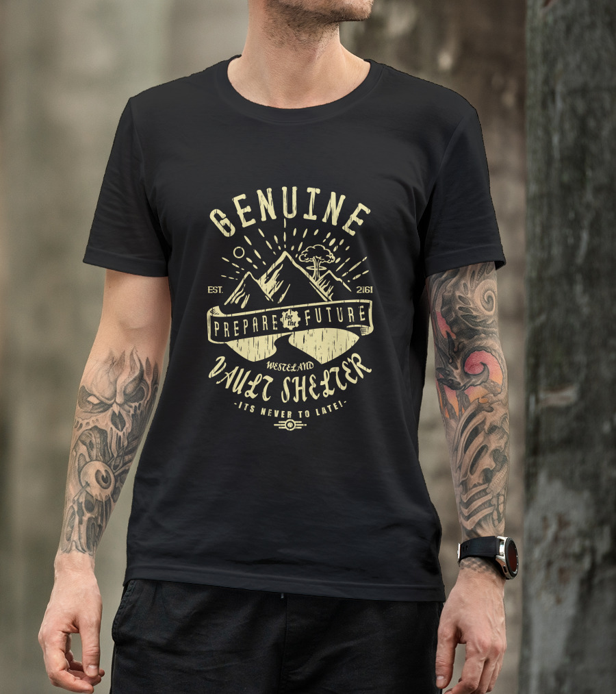 Genuine Vault Shelter Wasteland Prepare For The Future Est 2161 T-Shirt