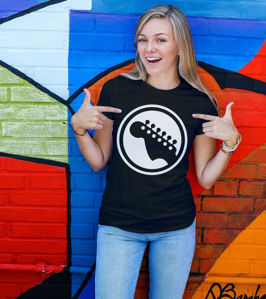 Guitarist Headstock Circle T-Shirt