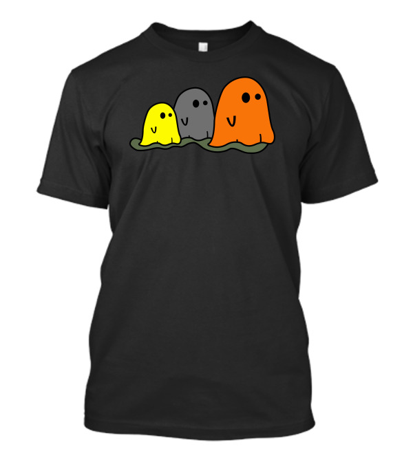 Halloween Ghosts Yellow Gray Orange Cute Postcard T-Shirt