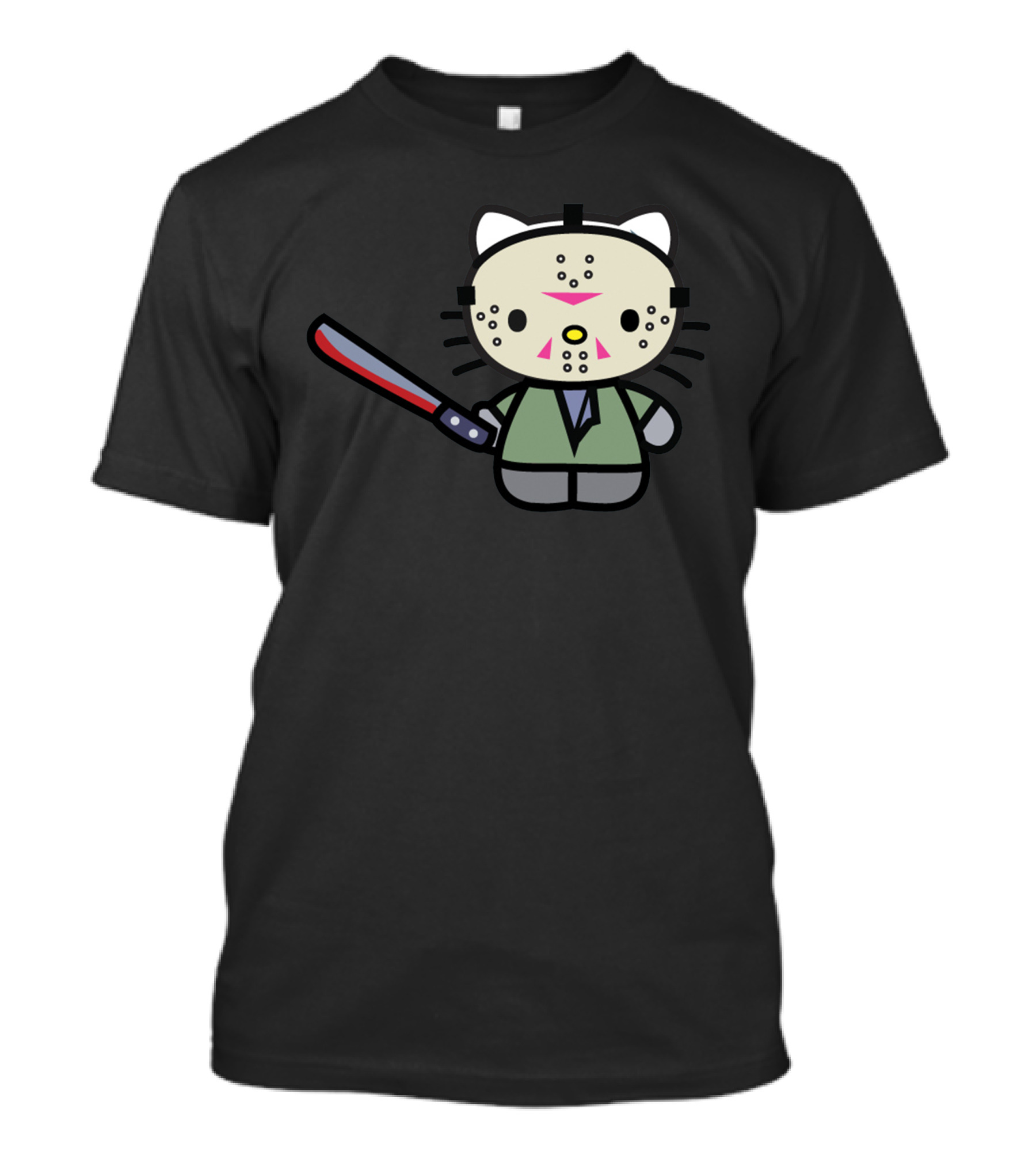 Hell Kitty Jason Hockey Mask Machete Character T-Shirt