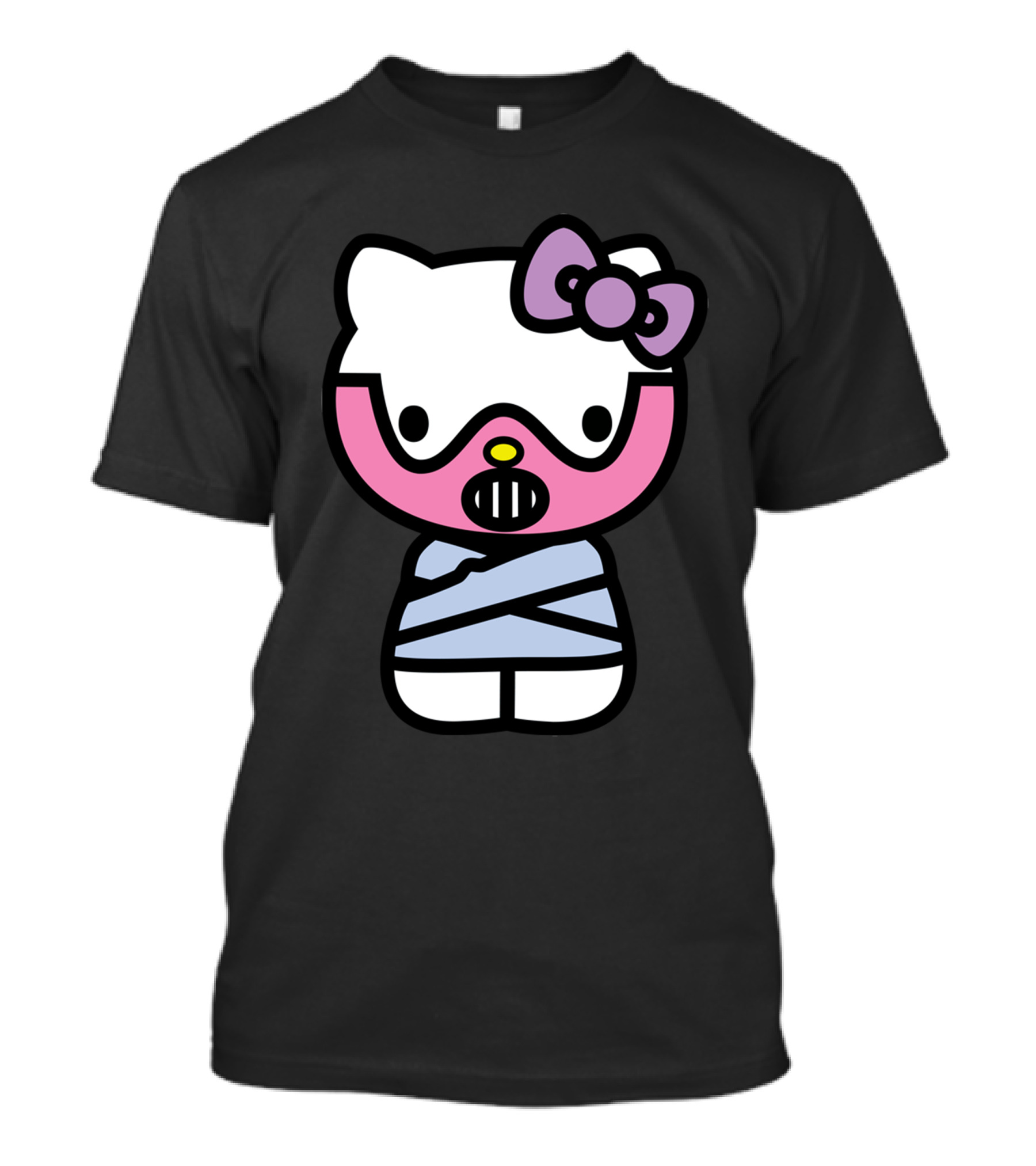 Hell Kitty Cute Devil Masked Bow Character T-Shirt