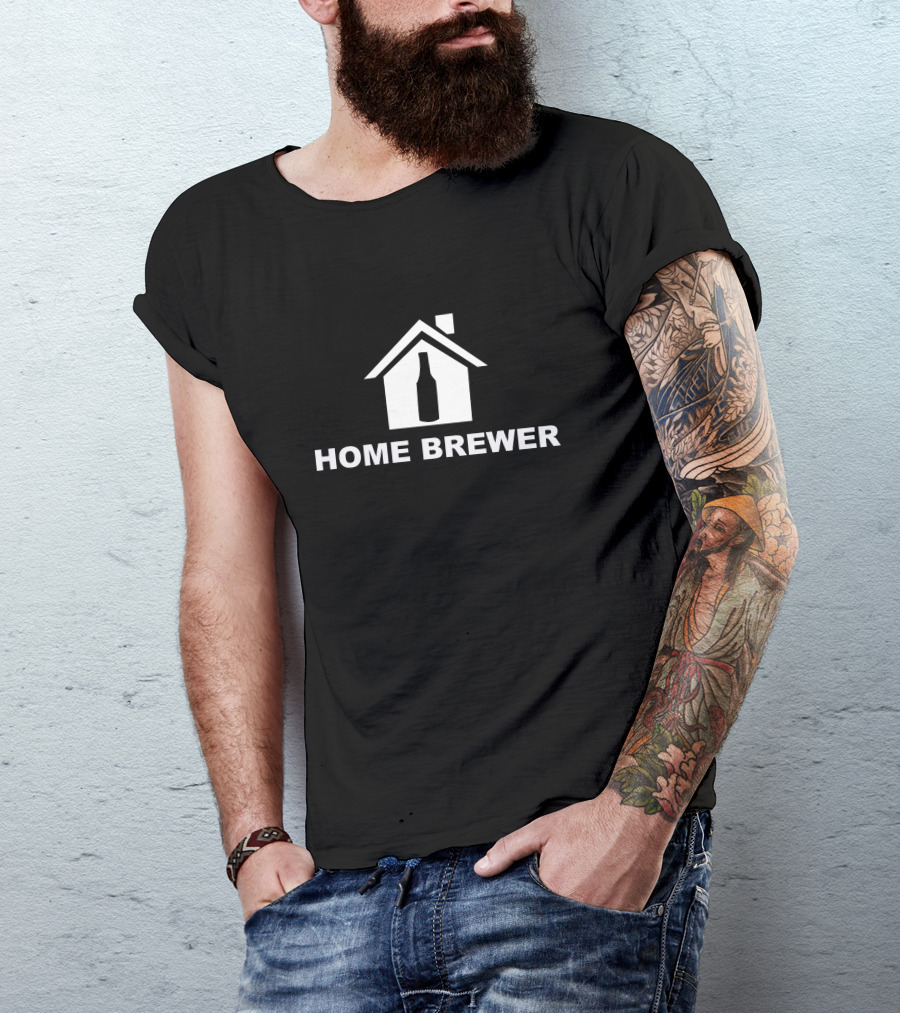 Home Brewer House With Beer Bottle T-Shirt