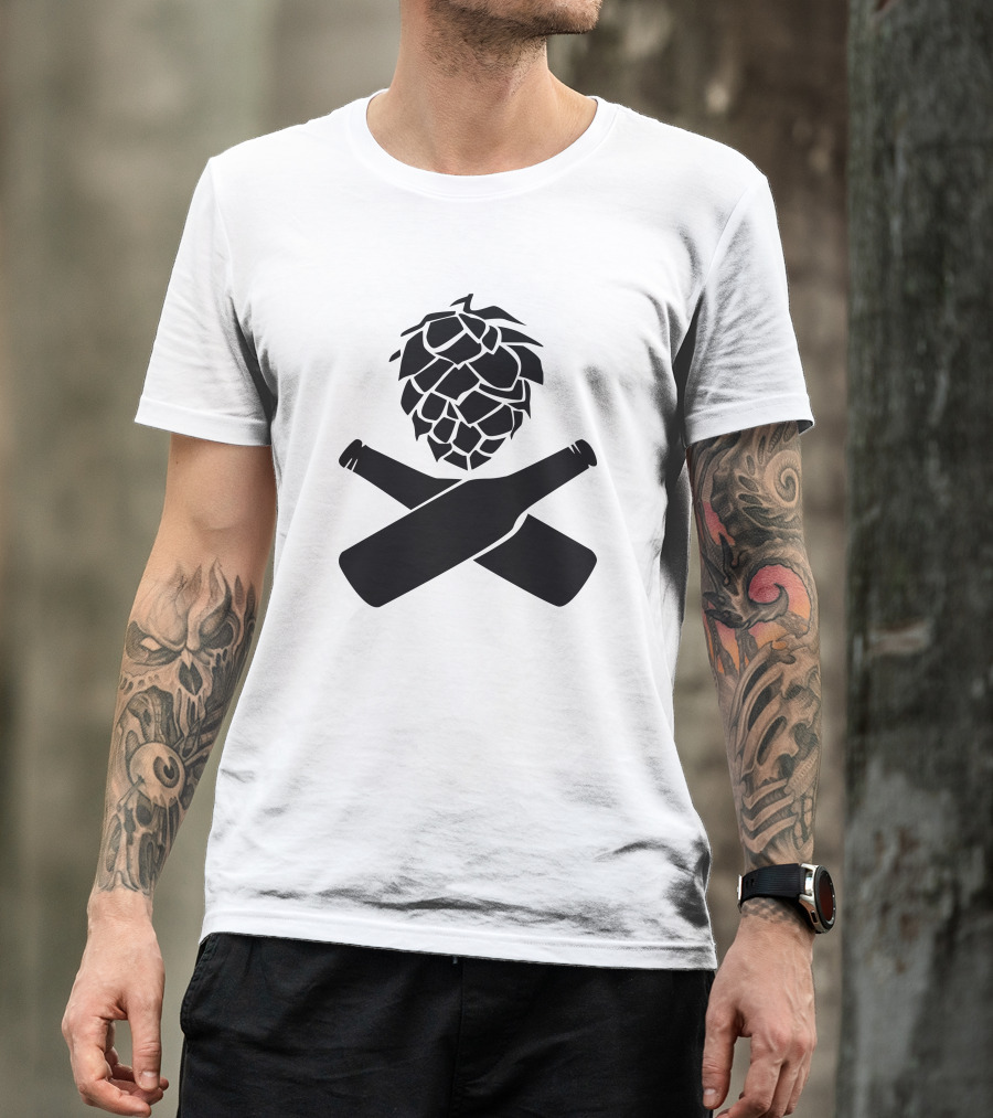 Hops And Crossed Beer Bottles T-Shirt