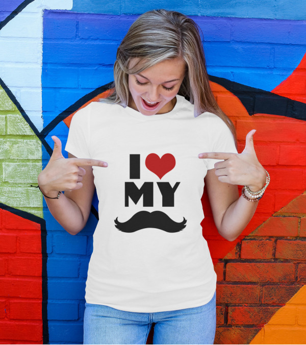 I Heart My Moustache Iconic Love T-Shirt