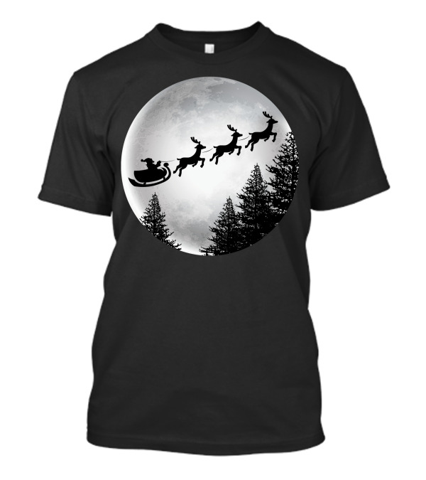 I Want To Believe In Santa Flying To The Moon And Back T-Shirt