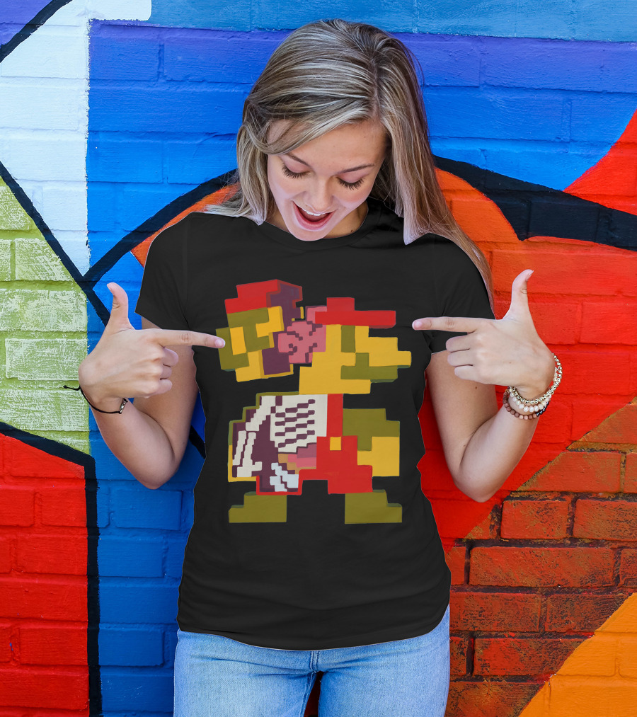 Mario Anatomy Pixel Art Character Analysis T-Shirt
